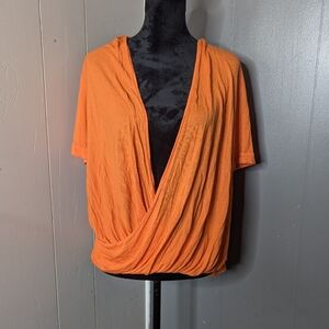 Women's Orange Drape Top